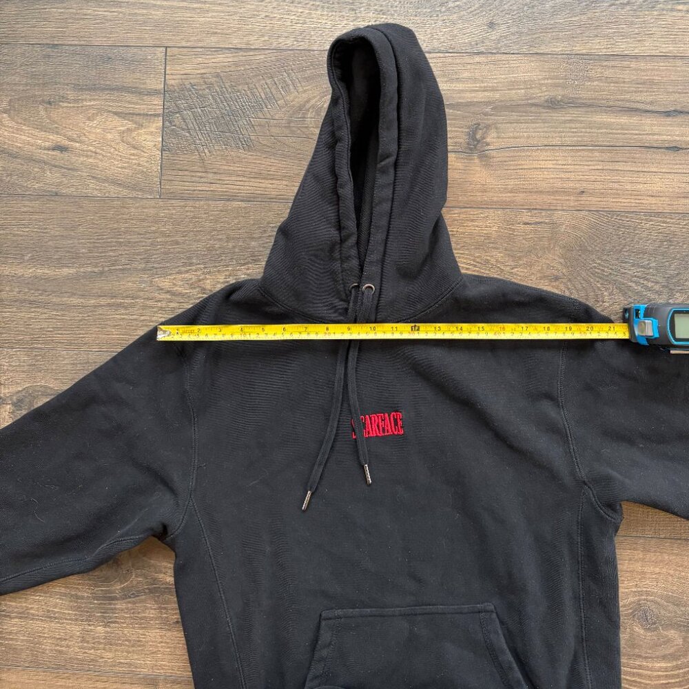 Scarface X Shoe Palace PULLOVER HOODIE LARGE Black Tony Montana Movie Poster - Picture 2 of 12